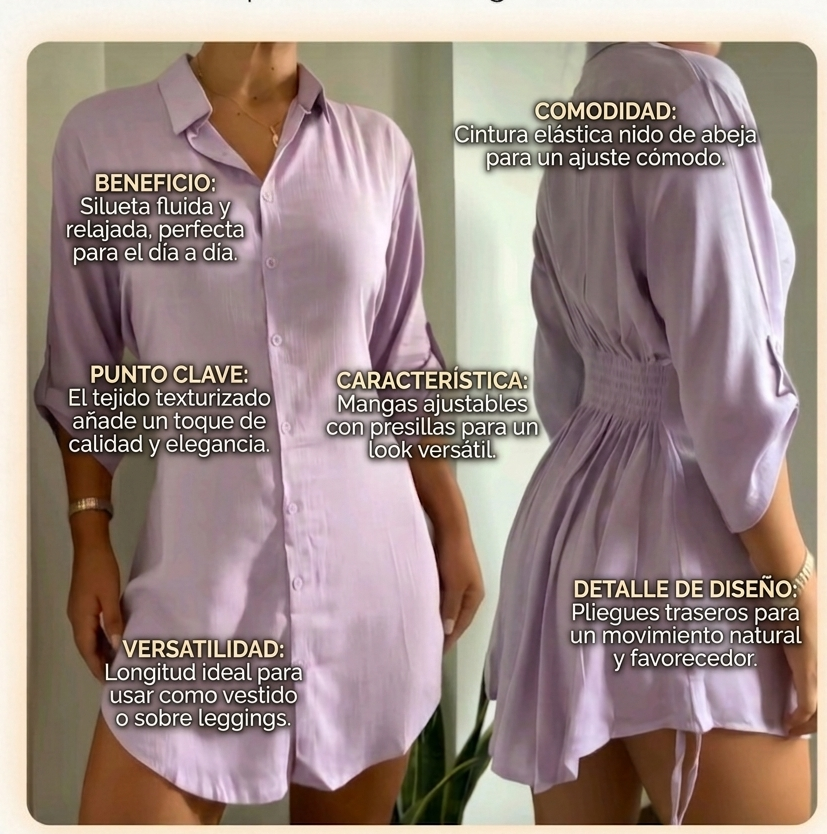 👗 Vestido Camisero Versátil